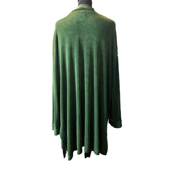 Plus By Peggy Lutz Green Textured Slinky Cardigan Short Sleeve Top Set 18/20 - Picture 2 of 9